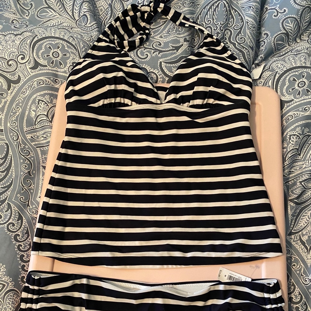 NWT Gap Navy Striped Tankini Swim Suit 👙 ☀️